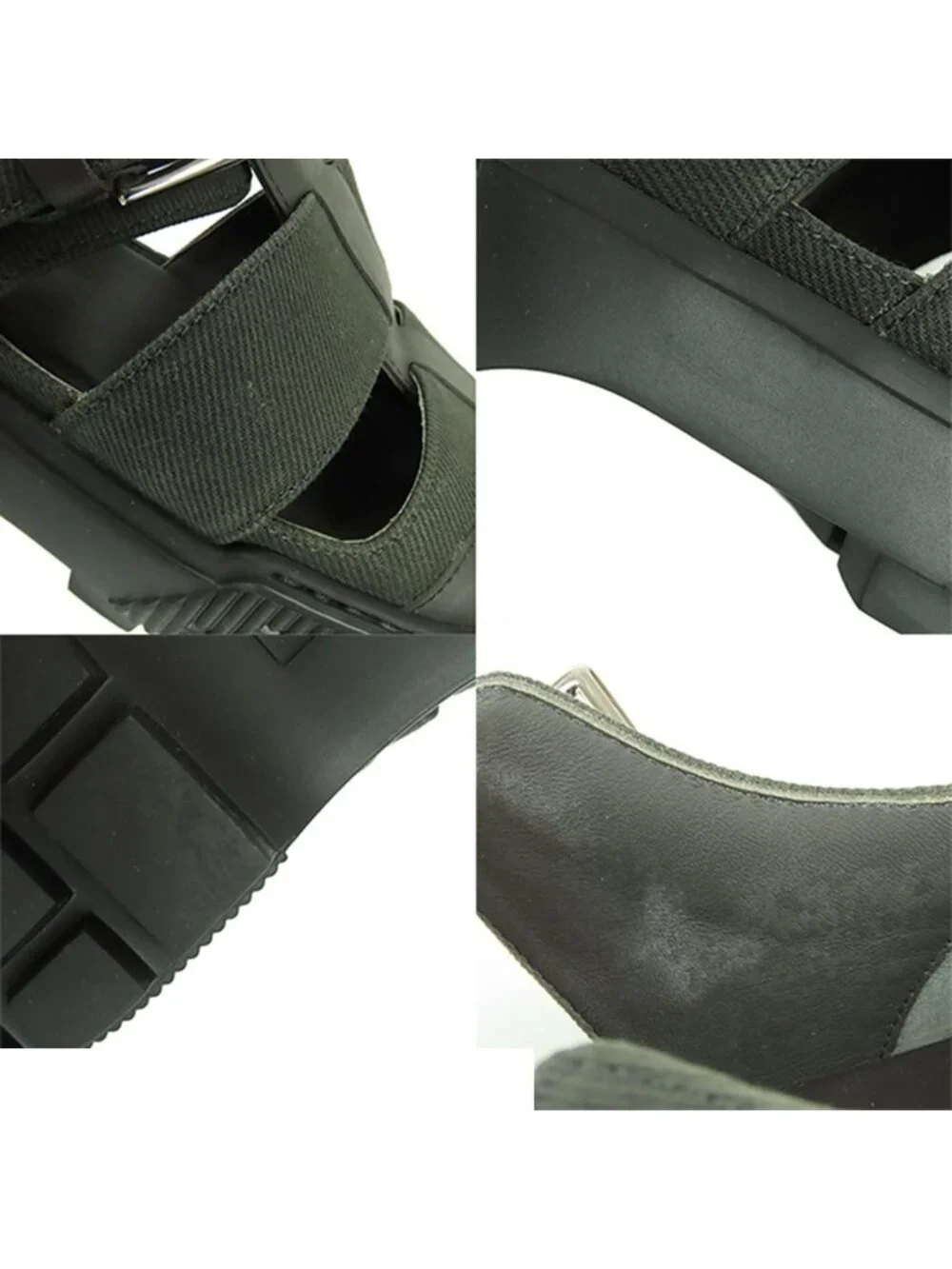 Hermes Leglis Silver Cotton Leather Gurkha Sandals
